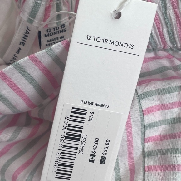 NWT Janie and Jack striped shorts size 12-18 mo // 2801 - Picture 2 of 3